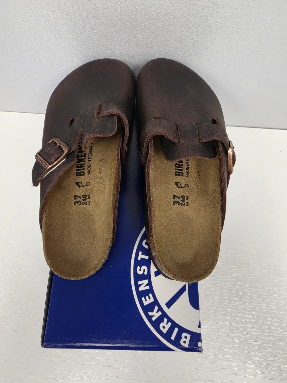Birkenstock Oiled Leather Boston Clog In Habana